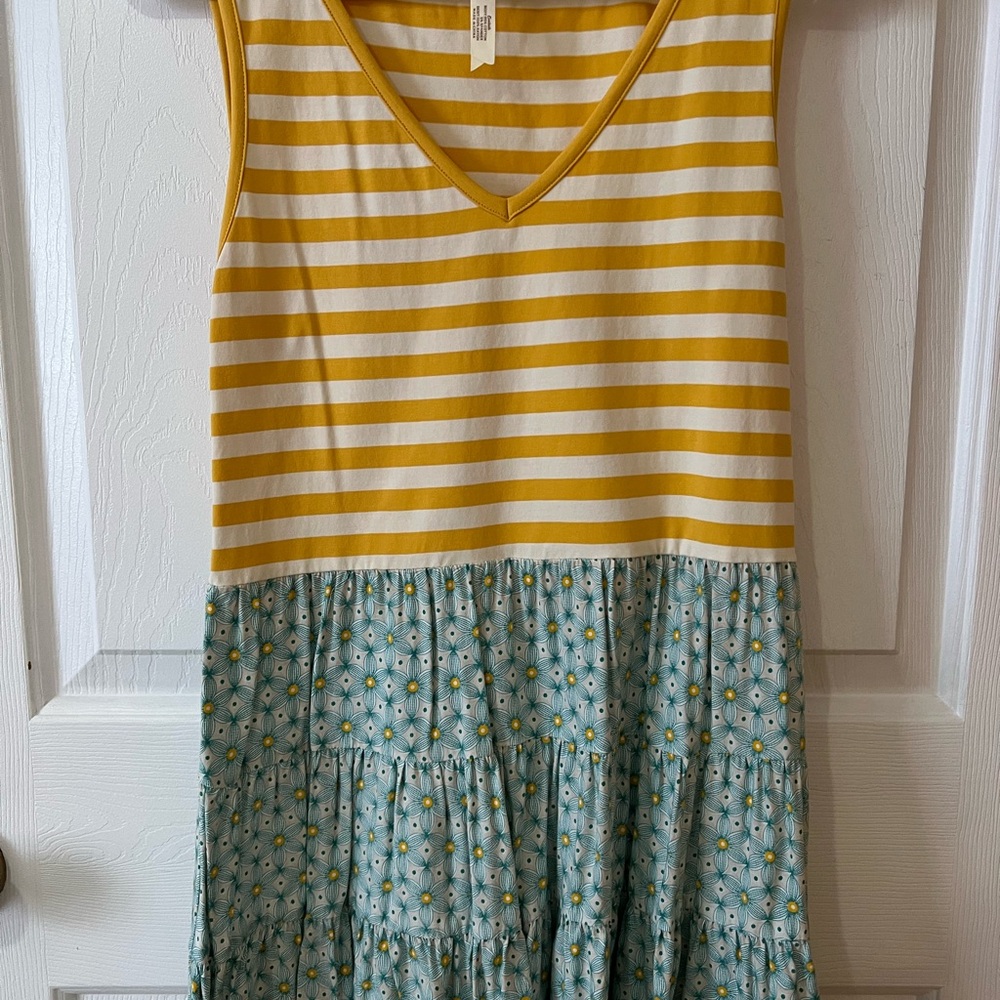 Matilda Jane Yellow Striped and Floral Kids Dress